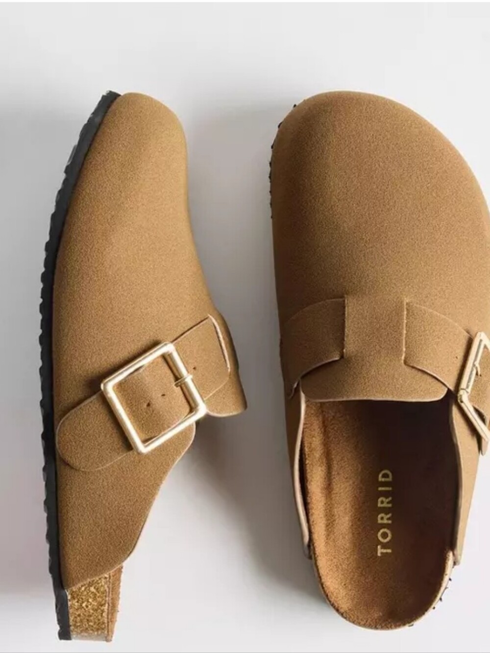 torrid Brown Fooded Bed Faux  Suede Buckle Clog Mules Fits 9.5